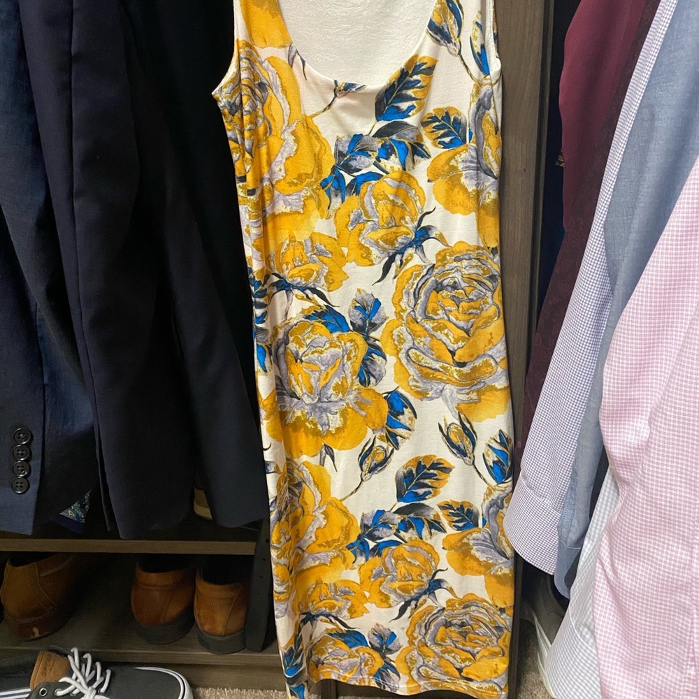Floral stretch bodycon dress